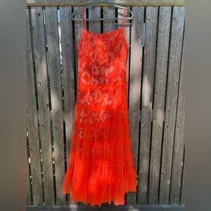 Anthropologie Maxi dress with red lace